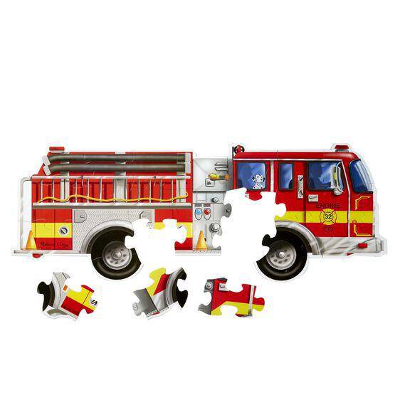 Melissa & Doug - Melissa & Doug Giant Fire Truck Floor Puzzle (24 Pieces) - Little Miss Muffin Children & Home
