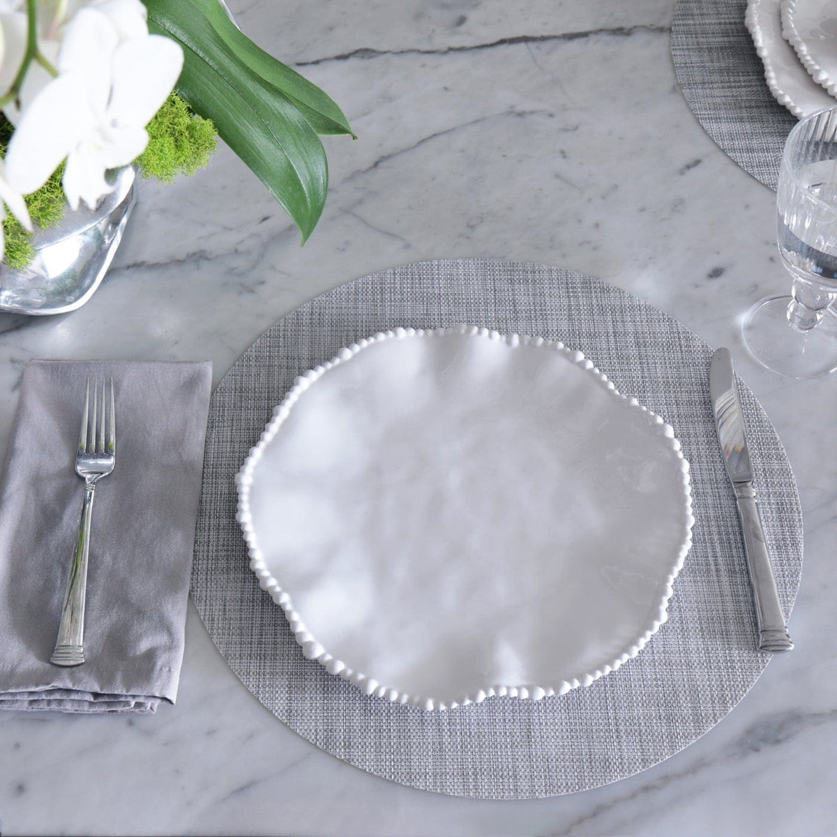 Beatriz Ball Beatriz Ball 2523 VIDA Round Woven Placemats Set of 4 Grey - Little Miss Muffin Children & Home