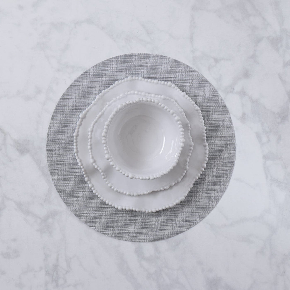 Beatriz Ball Beatriz Ball 2523 VIDA Round Woven Placemats Set of 4 Grey - Little Miss Muffin Children & Home