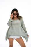 Oro Bonito Oro Bonito Long Sleeve Draped Linen Top - Little Miss Muffin Children & Home