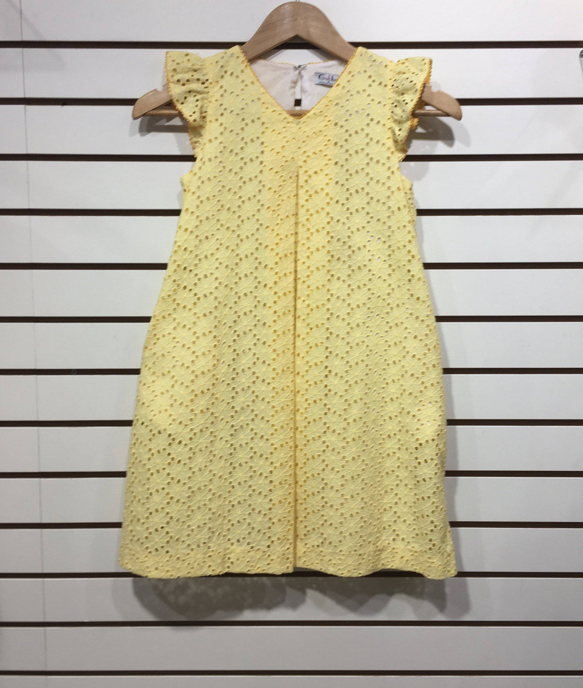 Gabby - Yellow Eyelet A-line Dress - Little Miss Muffin Children & Home