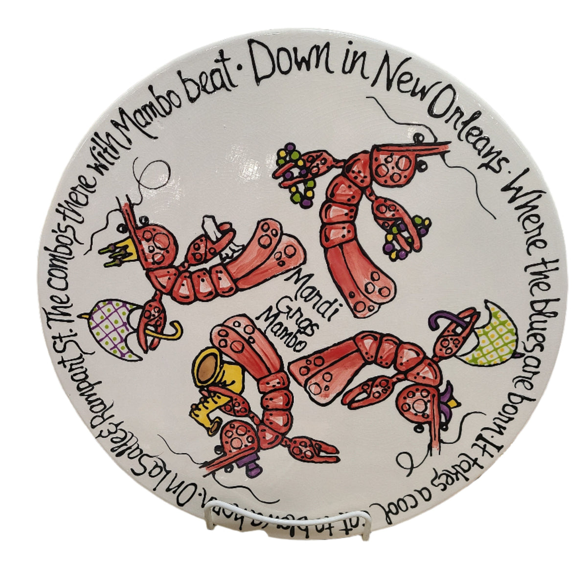 Jan Salzer Art Jan Salzer Mardi Gras Crawfish King Cake Platter - Little Miss Muffin Children & Home