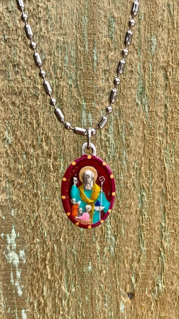 Saints For Sinners Saints For Sinners Saint Nicholas Hand Painted Medal - Little Miss Muffin Children & Home