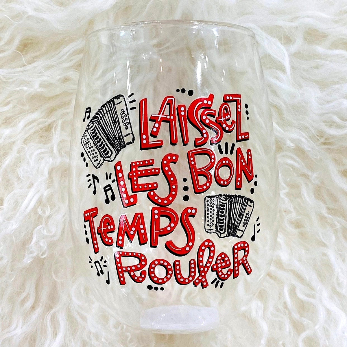 The Parish Line - The Parish Line "Laissez Les Bon Temps Rouler" Stemless Wine Glass - Little Miss Muffin Children & Home