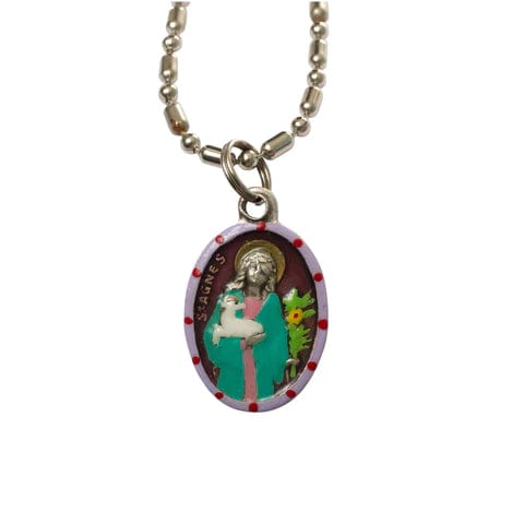 Saints For Sinners Saints For Sinners Saint Agnes Hand Painted Medal - Little Miss Muffin Children & Home
