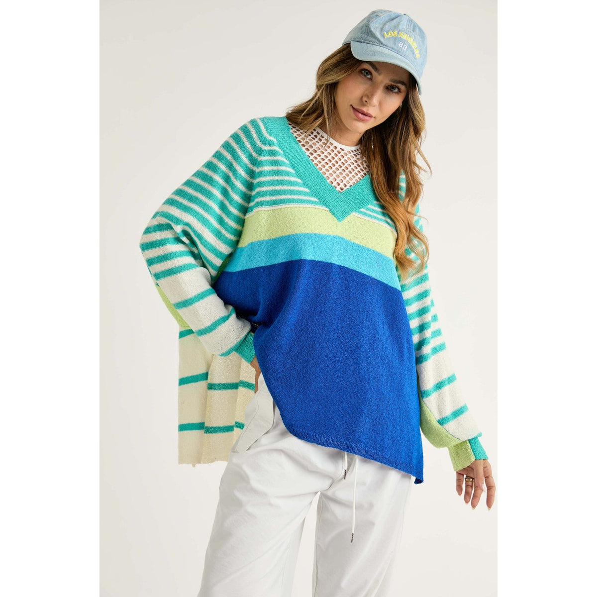 J.NNA J.NNA Striped V-Neck Sweater - Little Miss Muffin Children & Home