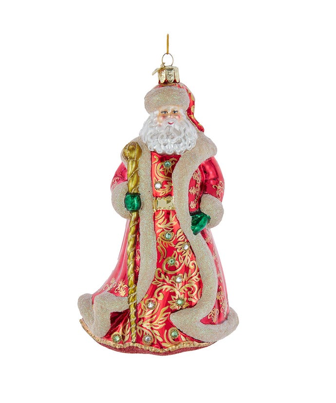KSA - Kurt Adler Kurt Adler Bellisimo Elegant Santa With Staff Ornament - Little Miss Muffin Children & Home