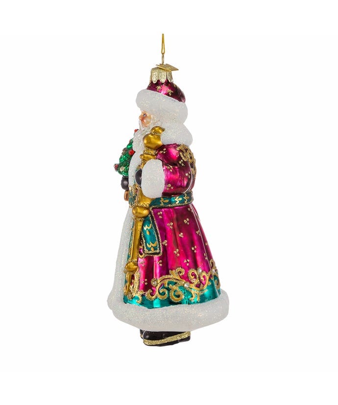KSA - Kurt Adler Kurt Adler Bellisimo Santa with Christmas Tree and Staff Ornament - Little Miss Muffin Children & Home