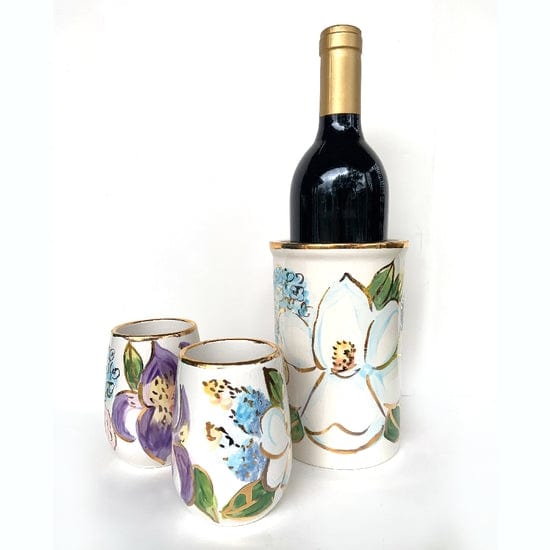Magnolia Creative Co Southern Floral Wine Chiller, side view