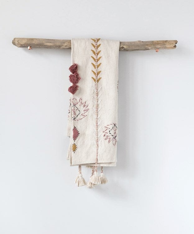 Creative Co-Op Creative Co-op Cotton Embroidered Tassel Throw - Little Miss Muffin Children & Home