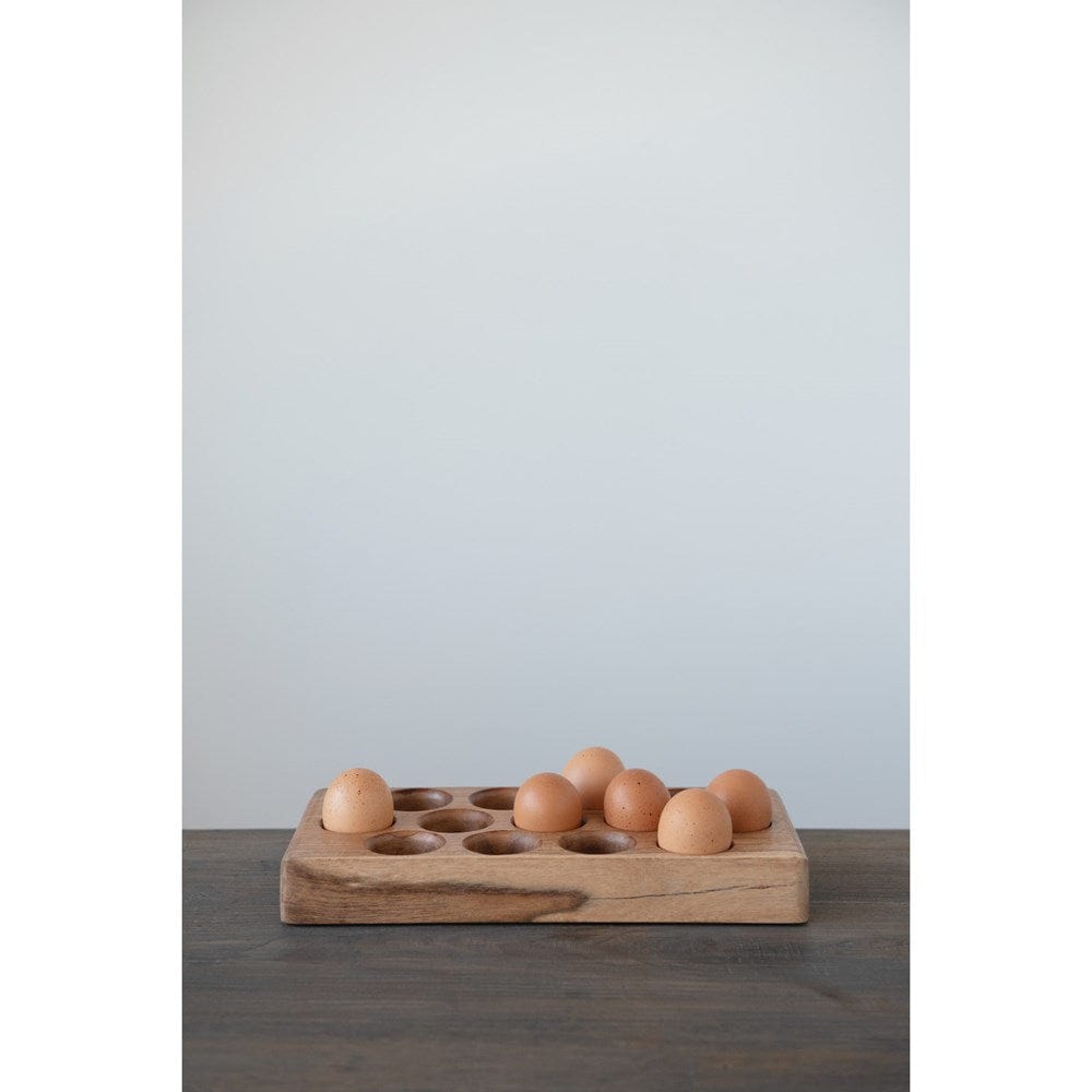 Creative Co-Op Creative Co-op Acacia Wood Egg Tray - Little Miss Muffin Children & Home