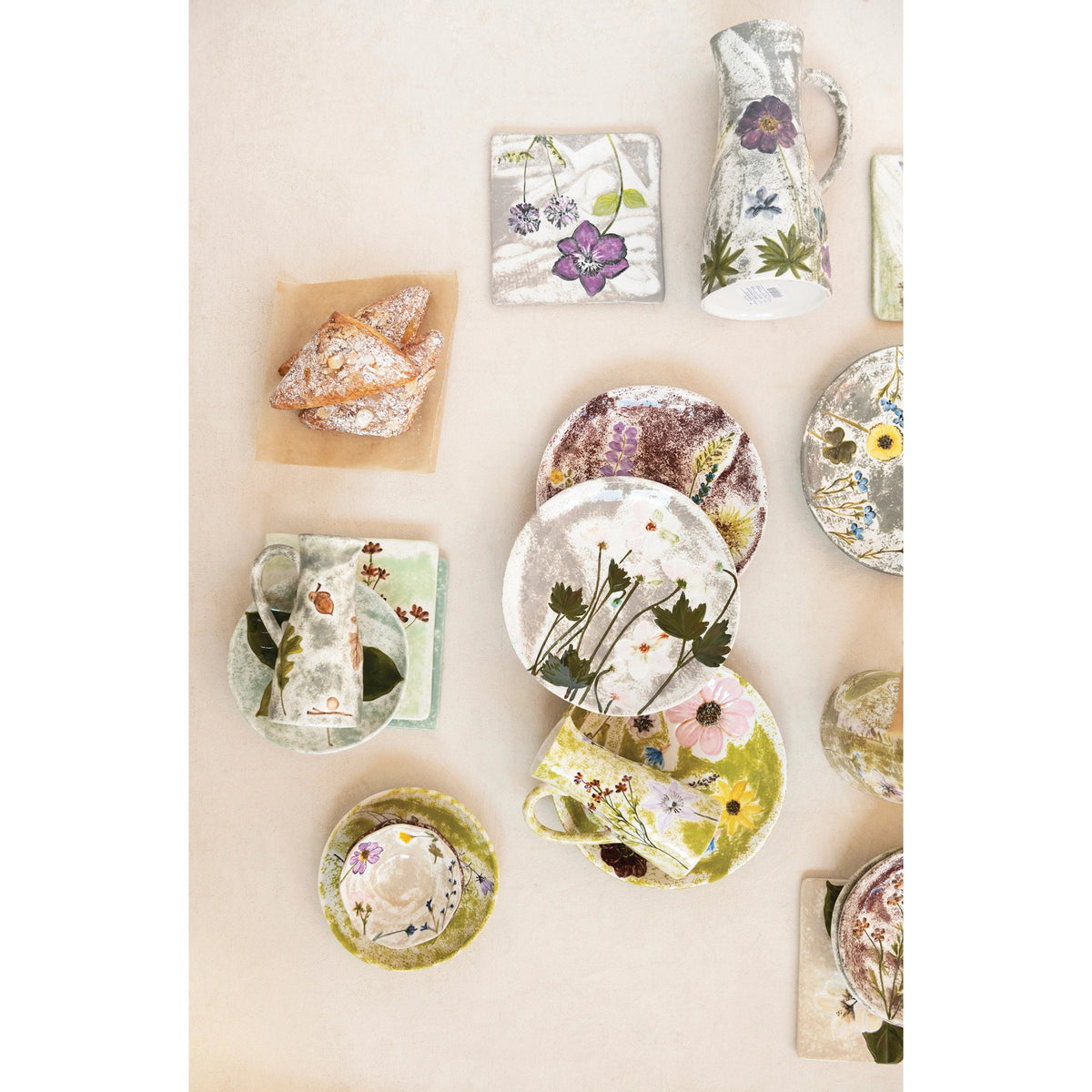 Creative Co-op Creative Co-op Stoneware Dish with Debossed Florals, 2 Styles - Little Miss Muffin Children & Home
