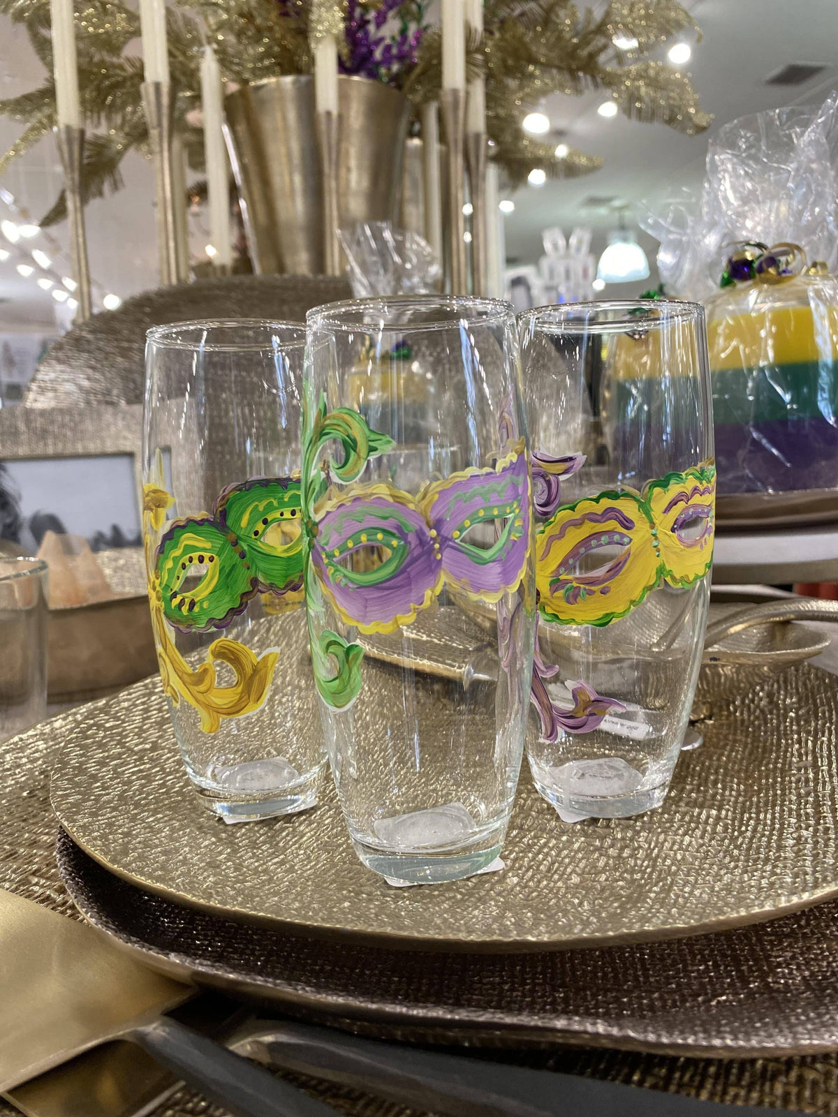 Michelle's Art Box - Michelle's Art Box Mardi Gras Mask Glassware Collection - Little Miss Muffin Children & Home